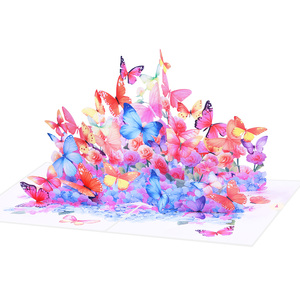 Biglietti d'<span class=keywords><strong>Auguri</strong></span> 3D Pop-Up Creativi Ecologici di Alta Qualità per San Valentino <span class=keywords><strong>e</strong></span> Festa della Mamma con Farfalle - Product Image 4