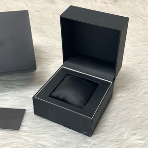 Luxury High Quality Customized Logo <b>Black</b> Leather Square Lock Water Resistant Gift Packaging OEM Modern Single Watch <b>Box</b> Pillow - Product Image 2