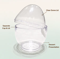 Gobelets en plastique, gobelets à dessert pour crème glacée, bols à collation, soucoupes, gobelets avec couvercles en dôme