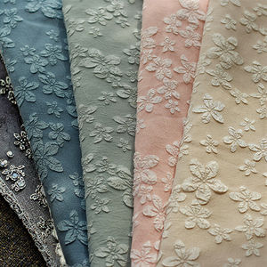 Tela Jacquard Floral 3D de Viscosa/Poliéster, Goffrati, Tejido Soluble en Agua, para Vestidos de Novia, Moda Femenina - Product Image 3
