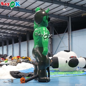 Statue de cube <span class=keywords><strong>humain</strong></span> géante gonflable, modèle de muscle homme, mascotte gonflable <span class=keywords><strong>Hulk</strong></span>, publicité, éclairage LED, personnage de dessin animé gonflable, ballon - Product Image 2