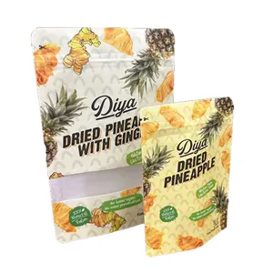 Durian Cranberry Mulberry Pineapple Coconut Mango Lemon Fruit Pouches Free Design Custom Printed Dried Fruit Packaging Bags