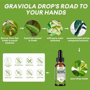 Gouttes liquides de graviola pour adultes Soursop Immune Boost Cell Support Relax Aide au sommeil du foie Pas pour les femmes enceintes - Product Image 6