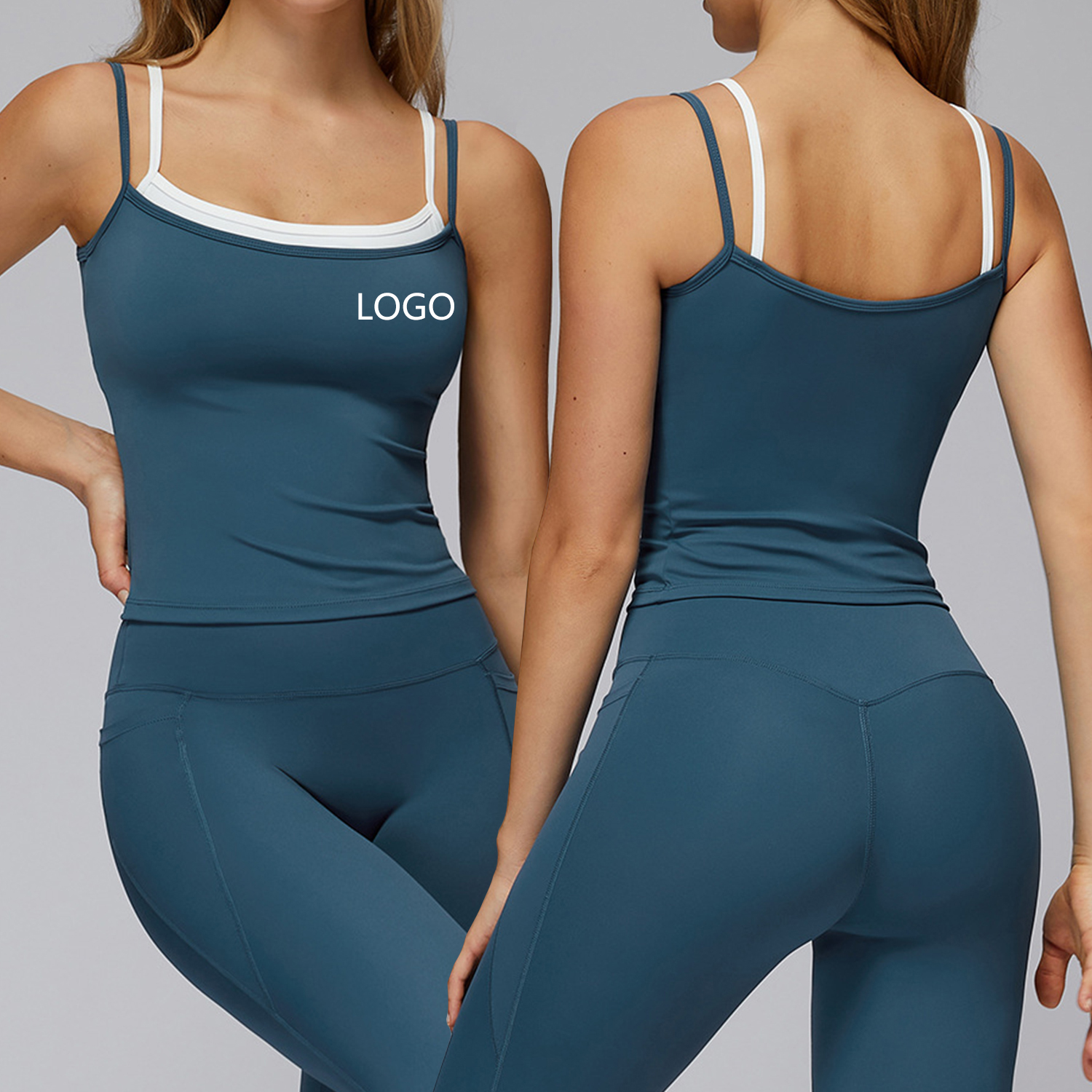 Sleeveless Slim Fit Yoga Top for Women Sleeveless Crop Tops Sweat Wicking Adjustable Padded Double-layered Workout Athletic Top