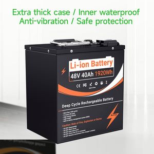 แบตเตอรี่ลิเธียมไอออนแบบชาร์จไฟได้สำหรับจักรยานไฟฟ้า 48v 40ah พร้อมระบบจัดการแบตเตอรี่ 50A BMS และเครื่องชาร์จ 5A สำหรับระบบโซลาร์เซลล์บ้าน 1500w - Product Image 3