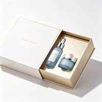 Boîte à tiroir personnalisée avec logo blanc pour produits de soin, plateau coulissant, insert pour flacon de sérum, emballage rigide de luxe