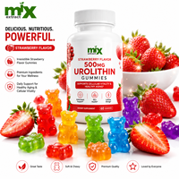 Complément alimentaire en gommes à l'Urolithine 500 mg, saveur fraise naturelle, pour une vieillesse saine, la santé de la peau, les antioxydants et la vitalité cellulaire