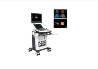 Mesin diagnostik pemindai ultrasound dokter hewan, sistem ultrasonik Doppler warna hewan dengan troli