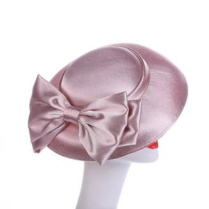 Cappello da donna con fiocco Kentuchy Derby della chiesa reale <span class=keywords><strong>Ascot</strong></span> Sinamay Vintage <span class=keywords><strong>abito</strong></span> da sposa per festa di nozze Fascinator Hat accessori - Product Image 3