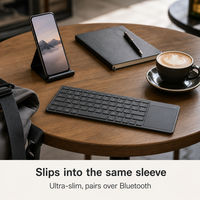 Keyboard Nirkabel Magnetik dengan Touchpad Terintegrasi, Ultra-Tipis, Dapat Diisi Ulang, Keyboard untuk Tablet, iPad, Ponsel
