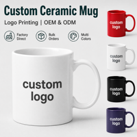 Mug en céramique personnalisé avec logo, mug à café coloré, OEM ODM, cadeau promotionnel pour le bureau, le café, les commandes en gros pour entreprises