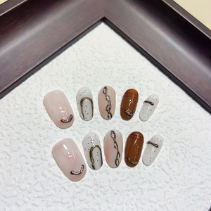 10 <span class=keywords><strong>Uñas</strong></span> <span class=keywords><strong>Postizas</strong></span> Cortas y Redondas Hechas a Mano, <span class=keywords><strong>Uñas</strong></span> Acrílicas <span class=keywords><strong>con</strong></span> Efecto Ojo <span class=keywords><strong>de</strong></span> Gato, <span class=keywords><strong>Uñas</strong></span> Artificiales Adhesivas <span class=keywords><strong>de</strong></span> Moda - Product Image 4