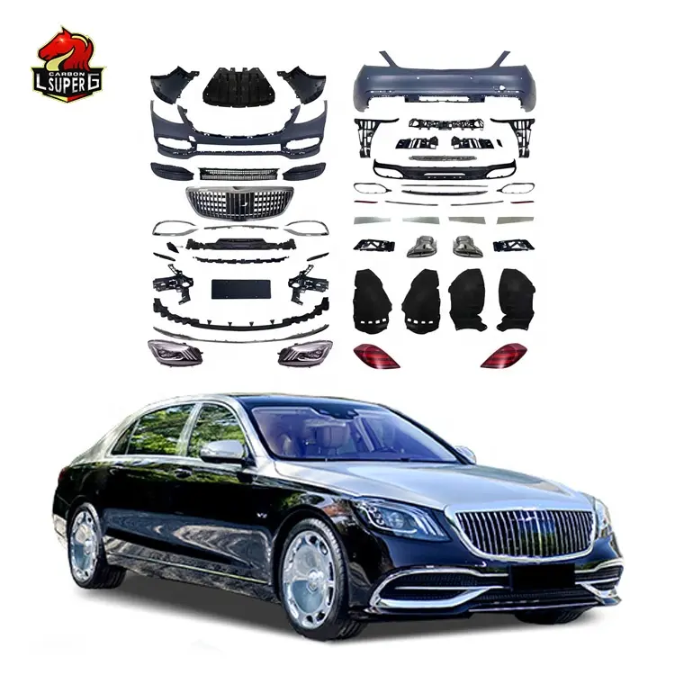 W222 eski modifiye yeni M tarzı araba vücut kitleri w222 gövde kiti mercedes benz s class w222 far park lambaları bodykit