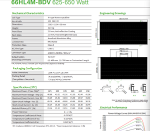 แผงโซลาร์เซลล์แบบสองหน้าชนิดโมโนคริสตัลไลน์ซิลิคอน 605W-650W ชนิด N แบบ Topcon ประสิทธิภาพ 21.9% จากผู้ผลิตแผงโซลาร์เซลล์ - Product Image 6