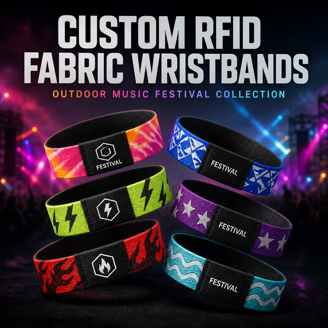 Cheap Custom Waterproof Mini Tag RFID NFC 13.56MHz Elastic Fabric Ticket Wristband for Hotel & Event Access Control