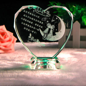 Marco de Fotos de Cristal con Luz LED en Forma de Corazón, Cristal Transparente para Sublimación, Grabado Láser 3D - Product Image 6