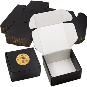 Livro em forma pronto para enviar caixa enrolada preta barata a granel dupla face preta mais forte postal presente para casamento