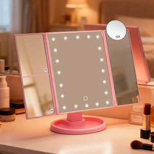 High Quality 22-Light LED Vanity Mirror Factory Wholesale Custom Logo Tabletop Cosmetic Mirror for Women Men - Product Image 1