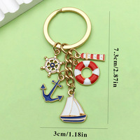 Produit phare : Artisanat écologique en métal plaqué léger, style chinois avec finition émaillée, représentant Bateau à voile, Phare, Bouée de sauvetage, Aile de bateau et Ancre