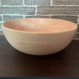 Tazón de Madera de Caucho de 28 CM para Ensaladas, Frutas y Masa Fermentada - Product Image 1