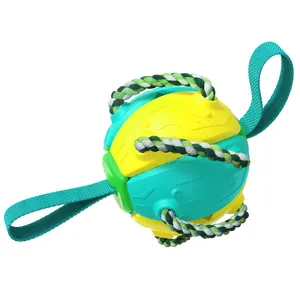 Convenient to carry save space portable pets outdoor bouncy balls spherical shaped dog chewing toys