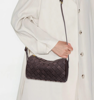 Sacs à main de luxe tendance en suède PU tressé pour femmes, petit sac à bandoulière à poignée tressée, sacs à main pour femmes