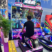 Machine de jeu d'arcade à monnayeur à deux écrans, dynamique, type moto et voiture de course, pour 2 joueurs, usage intérieur, équipement de divertissement pour enfants et adultes