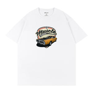Muscle Garage Car Print T-Shirt à manches courtes pour hommes, 100% coton respirant Q239 - Product Image 1