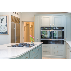 Gabinete de muebles de cocina de madera maciza verde sombra Alming moderno personalizado con encimeras de mármol - Product Image 4