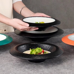 Plato de melamina con forma de sombrero de paja, plato para restaurante de hotel, plato de estilo occidental de alta gama, plato para sopa, plato hondo para verduras, tazón para ensalada - Product Image 2
