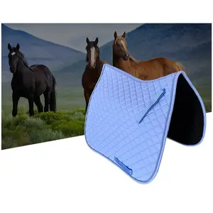 Custom Logo New Fashion English Style Horse Racing Saddle Pads Square Quilting Suede Western Dressage with Customized Logo