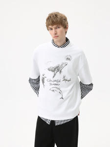 Custom Logo Heavyweight <b>Vintage</b>-Washed Ocean Creature <b>Graphic</b> T-Shirt - Unisex Summer Loose-Fit Premium Cotton <b>Tee</b> - Product Image 2