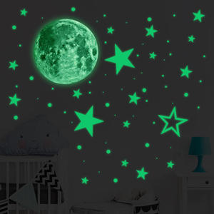 Adesivi Murali 3D Luminosi <span class=keywords><strong>per</strong></span> Camerette Bambini, Decorazione Casa, Stelle e Luna Fluorescenti, Adesivi Fai-da-Te - Product Image 2