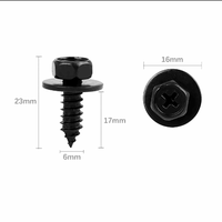 Nouvelles vis auto-taraudeuses noires à bride hexagonale en plastique et métal pour carrosserie automobile, pare-chocs, capot moteur, remplacement universel pour véhicules