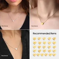 Collier en acier inoxydable avec pendentif en forme de cœur eManco Original Name, breloques DIY pour femmes, bijoux monogramme, expédition en 48 heures