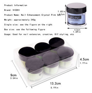 Ensemble de poudre de cristal de couleur d'ongle en gros outil d'ongle étendu poudre sculptée en trois dimensions poudre infiltrante ensemble de 28g - Product Image 5