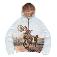 Fabricant chinois de vêtements streetwear rapides : Manteau zippé, Sweat-shirt jacquard tissé, Sweat à capuche tapisserie, Veste homme personnalisée