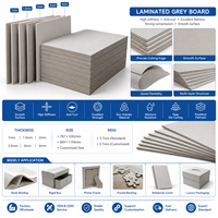 Lámina de Cartón Gris de 787x1092 mm, 1200 g/m², 2000 g/m², Cartón Grueso de Tamaño Estándar para la Producción de Cajas Plegables