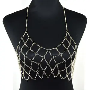 Crystal Bralete Chain 2023 Diamond Bra Chain Jewelry Party Dress Rhinestone Bra Chain Harness Bralette Beach Body Jewelry
