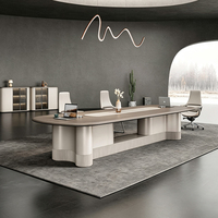Meubles de bureau KMJ, table de conférence de bureau pour 10 à 14 personnes, table de conférence moderne de luxe sur mesure OEM et ensemble de chaises