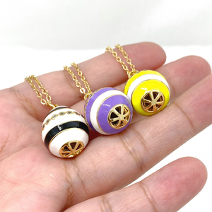 <span class=keywords><strong>Collar</strong></span> con Colgante de Huevo Fabergé Vintage Esmaltado - Product Image 5