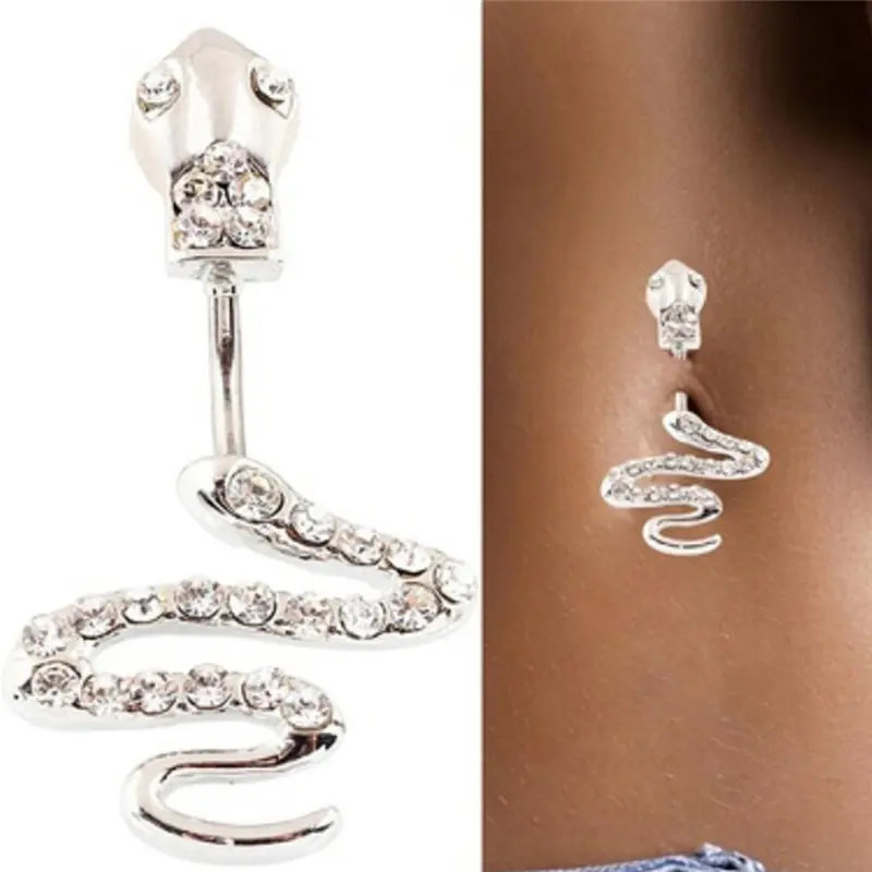 316L Surgical Snake Dangle Belly Button Ring Cute Stainless Steel Belly Rings