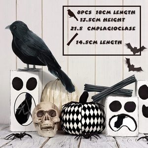 Decoración de fiesta temática de Halloween Adornos de pájaros y Cuervos simulados para decoraciones del hogar y agradadores de multitudes - Product Image 3