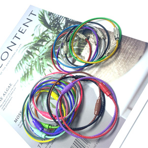 PVC lớp phủ dây thép không gỉ Keychain cabl dây thép tráng trong rõ ràng/Trắng nylon dây thép không gỉ Dây cáp Keychain - Product Image 4