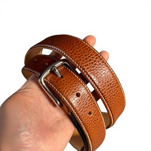 Cinturones de Cuero Genuino de Diseño Sólido BS INTERNATIONAL, Hebilla de Acero, Ecológicos, Impermeables, Longitud Personalizada, Duraderos, Vintage, Resistentes - Product Image 4