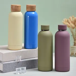 Yalıtımlı vakum promosyon iş hediyeler trendy özel tasarlanmış pembe mavi kırmızı 500ml şişelenmiş sevinç spor su şişesi