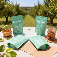 Op maat gemaakte hersluitbare voedselveilige snackzakjes met logo voor gedroogd fruit, melk & gelei, platte bodem, staande pouch verpakking