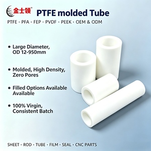Tube moulé en PTFE résistant aux produits chimiques, haute température, gaine isolante en PTFE, diamètre intérieur/extérieur personnalisé pour l'étanchéité et le revêtement <span class=keywords><strong>de</strong></span> tuyaux - Product Image 1