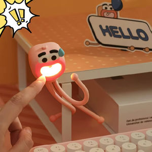 Mini lampe de nuit créative en forme de pieuvre de dessin animé, lampe portable mignonne en forme d'animal, décoration amusante pour chambre à coucher, peut servir de support pour téléphone - Product Image 3