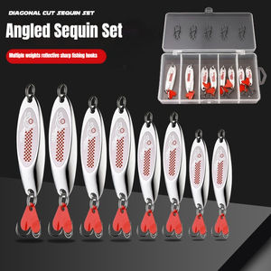 Leurre de jigging en fer métallique dur, réfléchissant et durable, 7-18g, avec hameçon triple et paillettes, <span class=keywords><strong>action</strong></span> coulante, pour bar, poisson-chat et eau salée - Product Image 2
